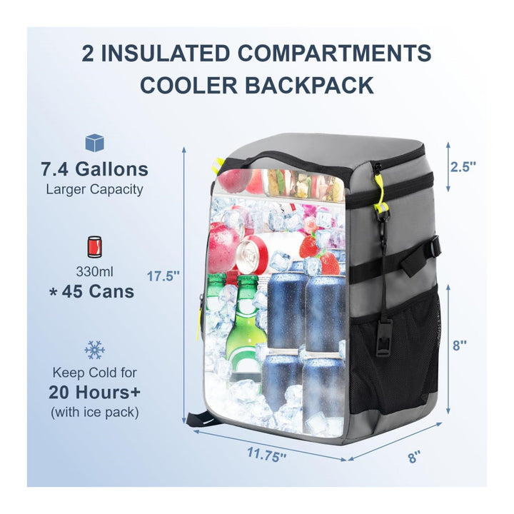Insulated cooler backpack with practical organizer pockets Bowlift