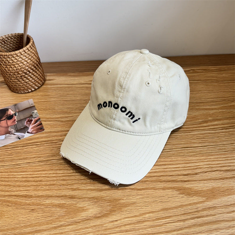 Women's Distressed Cotton Baseball Cap Bowlift