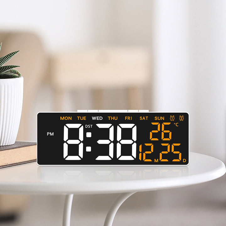 Digital Multi-Function Alarm Clock with Temperature and Day of the Week Display Bowlift