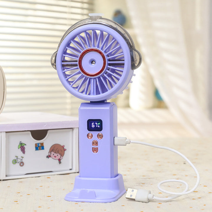 Women portable spray fan with LCD display Bowlift