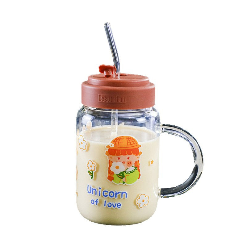 Ladies drinking glass with sealable lid and integrated straw Bowlift