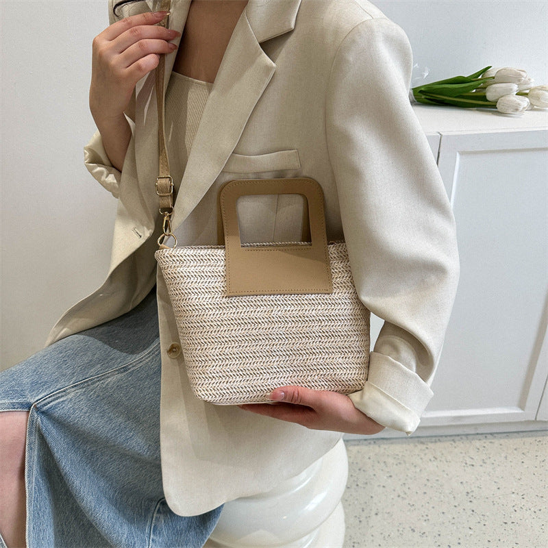 Modern Textured Woven Handheld Bag Bowlift