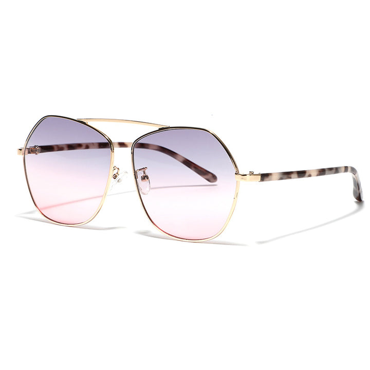 Women's geometric sunglasses with luxurious metal frame Bowlift