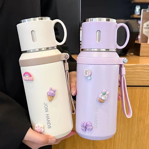 Women's Insulating Water Bottle with Practical Carrying Handle Bowlift