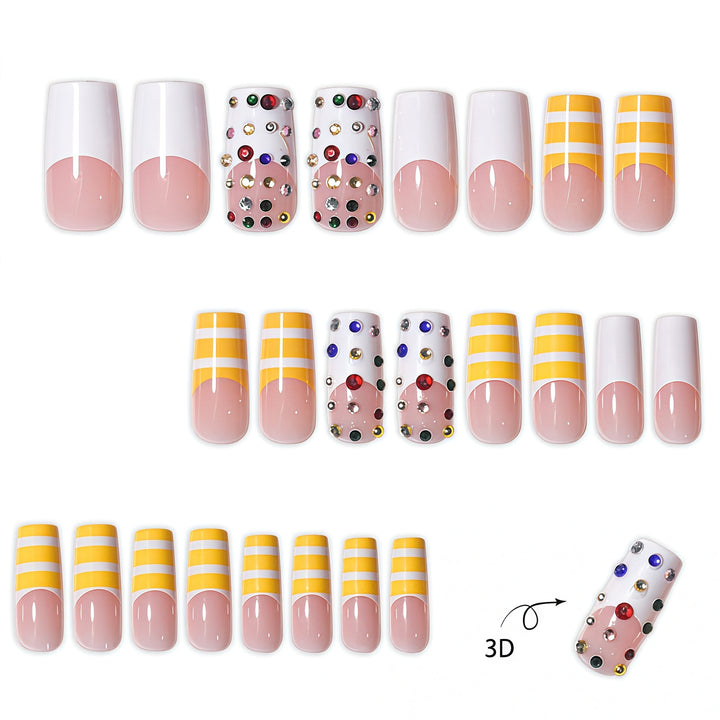 Decorative Long Press-On Nail Set Bowlift