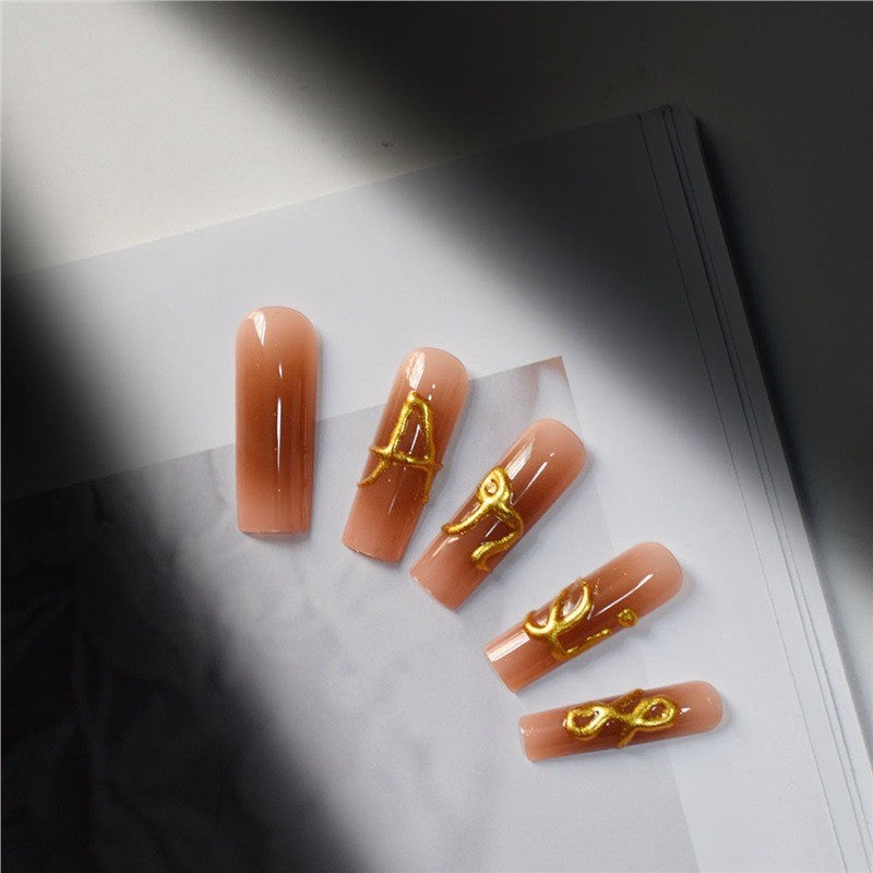 Artistic Press-On Nail Extensions Bowlift