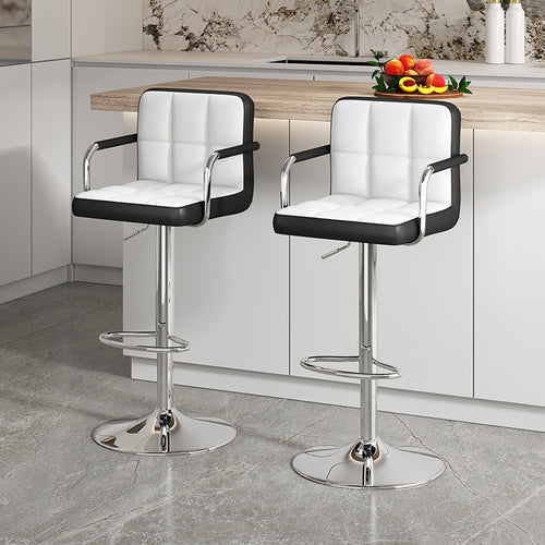 Modern Bar Stool With Functional Height Adjustment And Comfortable Pu Upholstery Bowlift