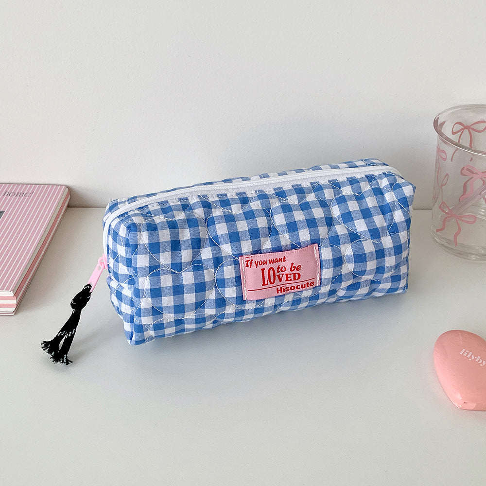 Quilted Gingham Pencil Case Bowlift