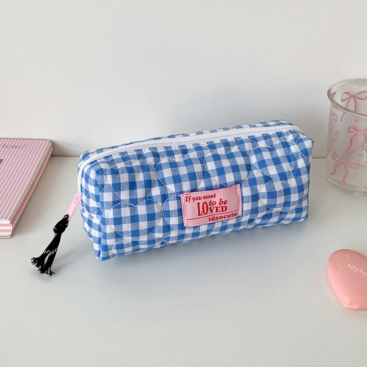 Quilted Gingham Pencil Case Bowlift