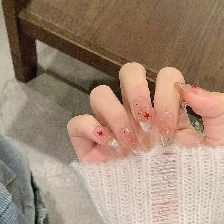Elegant Star-Embellished Nail Extensions Bowlift