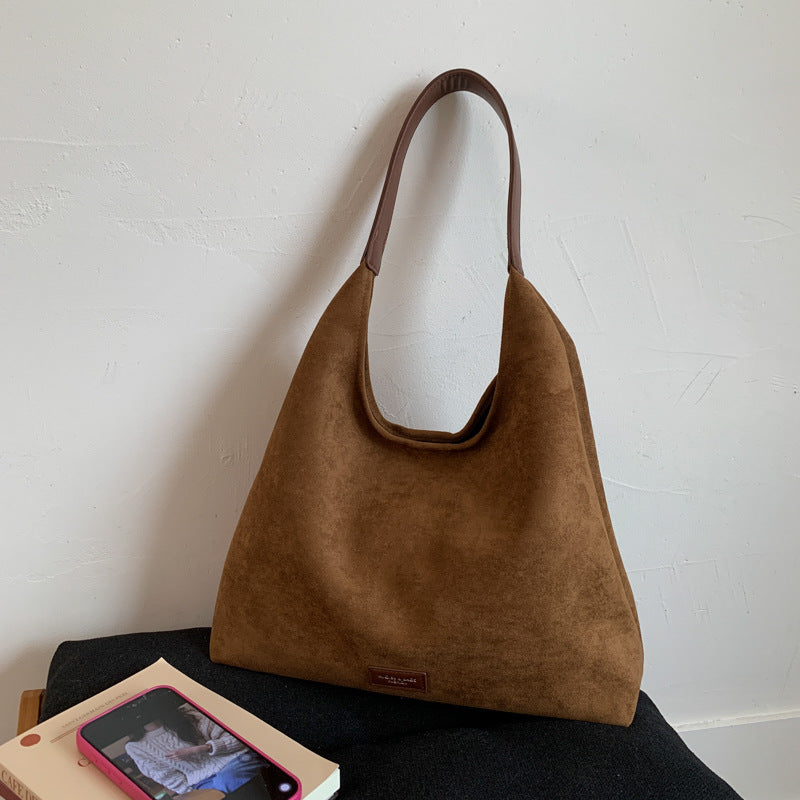Suede Oversized Hobo Bag Bowlift