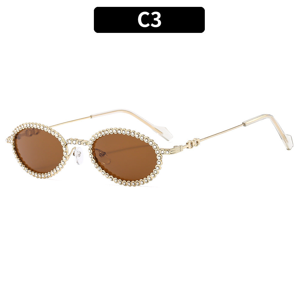 Ornate Oval Frame Sunglasses