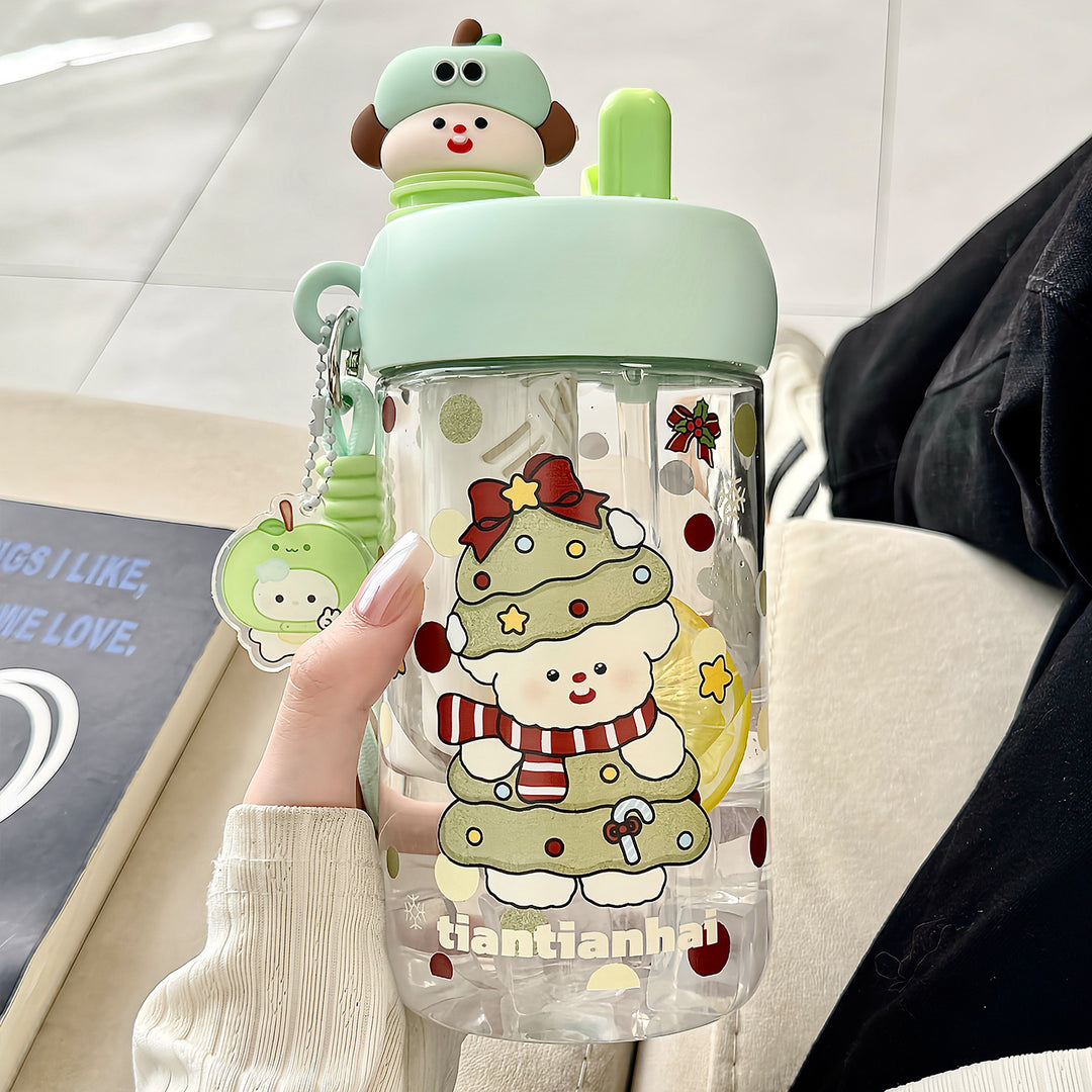 Unisex water bottle with cheerful Christmas design Bowlift