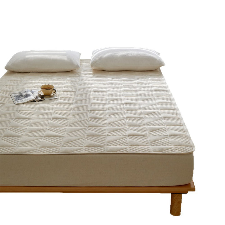 Padded mattress topper with quilted cotton surface
