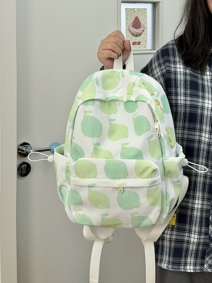 Playful Apple-Patterned Backpack Bowlift