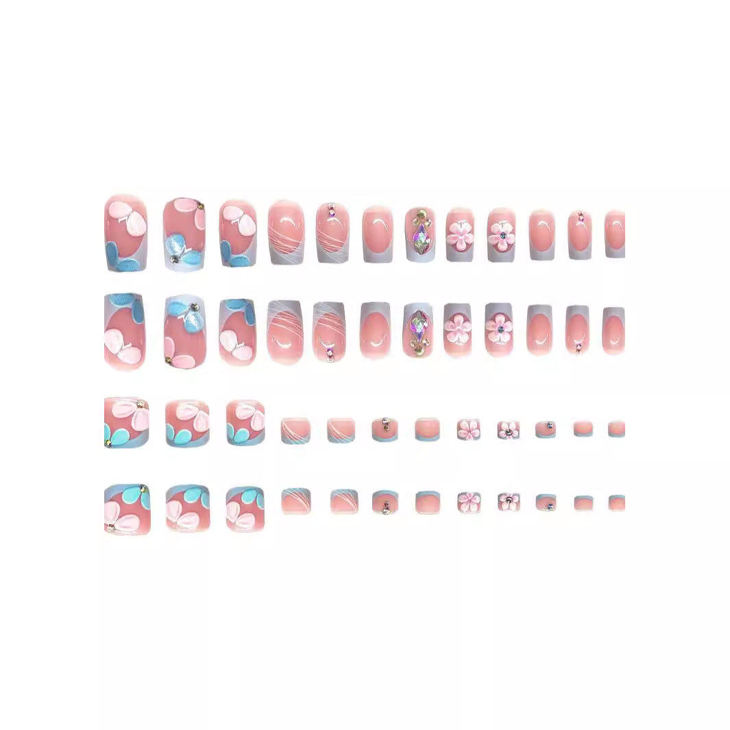 Decorative 3D Floral Nail Art Extensions Bowlift