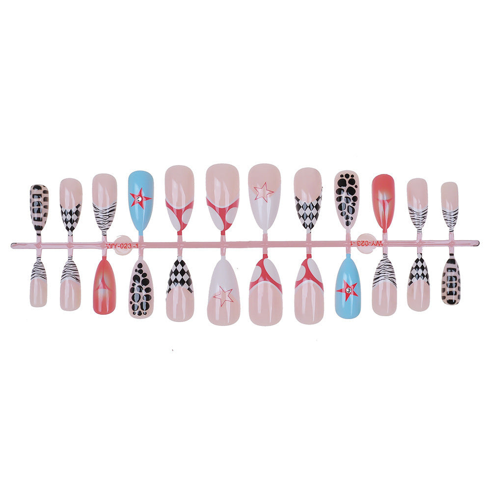 Artistic Press-On Nail Set Bowlift