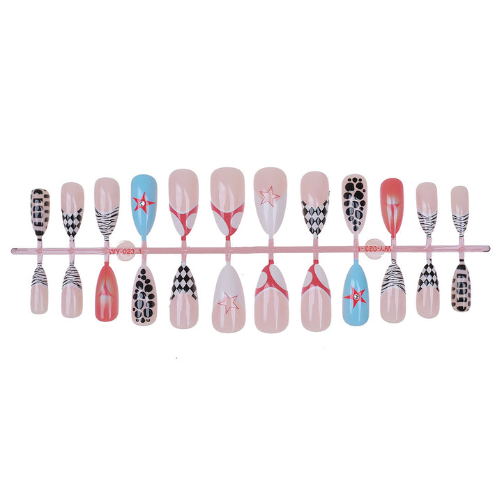 Artistic Press-On Nail Set Bowlift