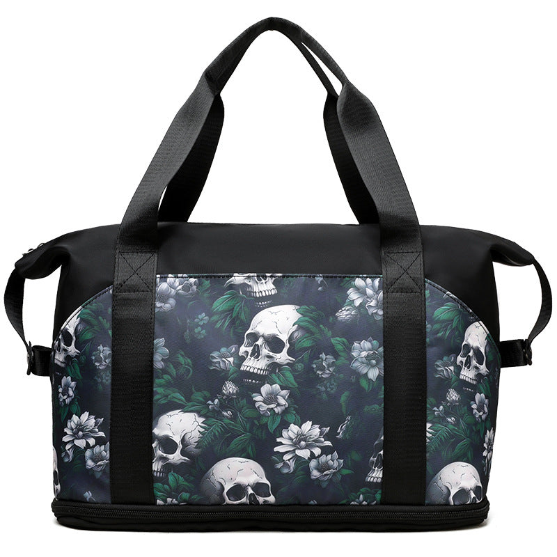 Artistic Skull Print Gym Duffel Bag Bowlift