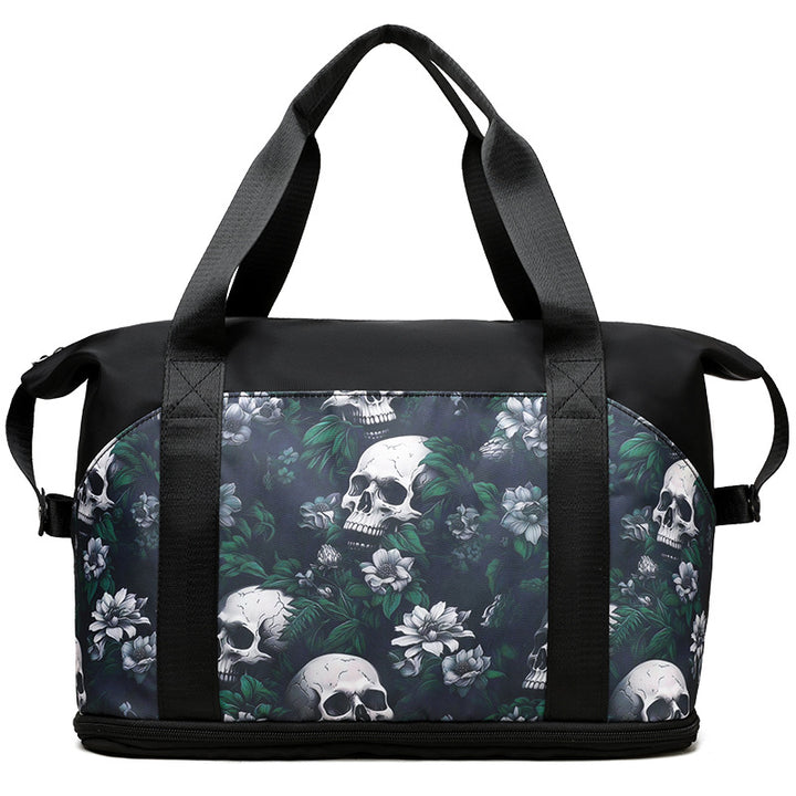 Artistic Skull Print Gym Duffel Bag Bowlift