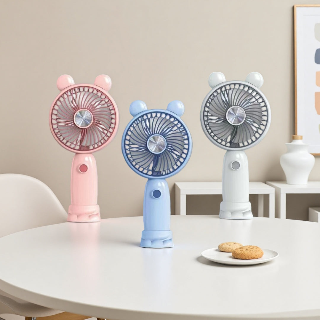 Ladies Portable Hand Fan in playful Bear Design Bowlift