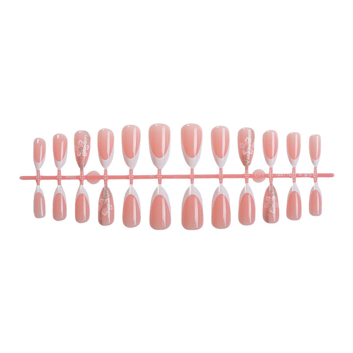 Elegant Floral Designed Press-On Nail Set Bowlift