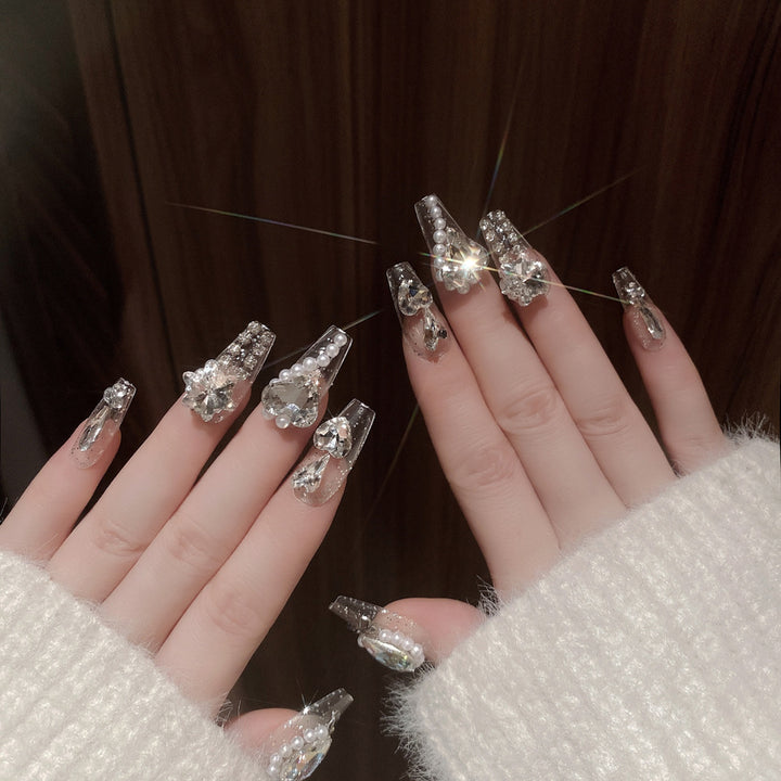 Decorative Crystal Embellished Nail Tips Bowlift