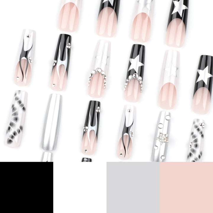 Artificial Nail Set with Glamour Accents Bowlift