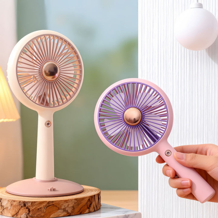Women portable table fan with USB charging function and flexible tilt Bowlift