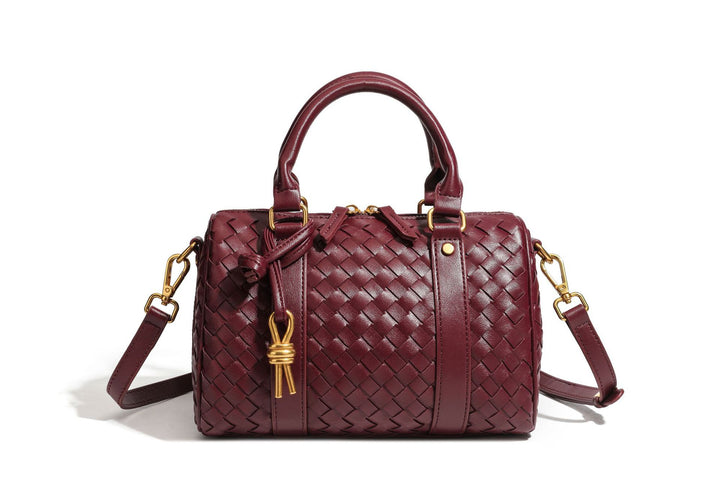Woven Leather Handbag Bowlift