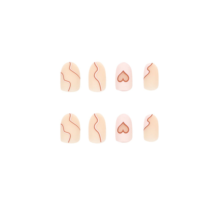 Artful Nail Extensions with Elegant Heart Design Bowlift