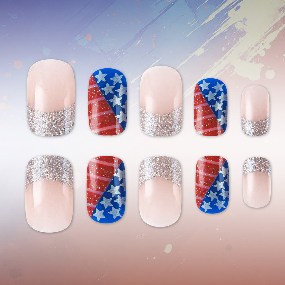 Patriotic Themed Press-On Nail Art Bowlift