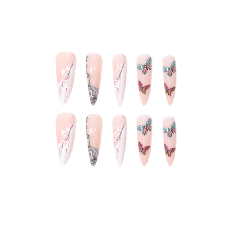 Artistic Butterfly Nail Design Bowlift