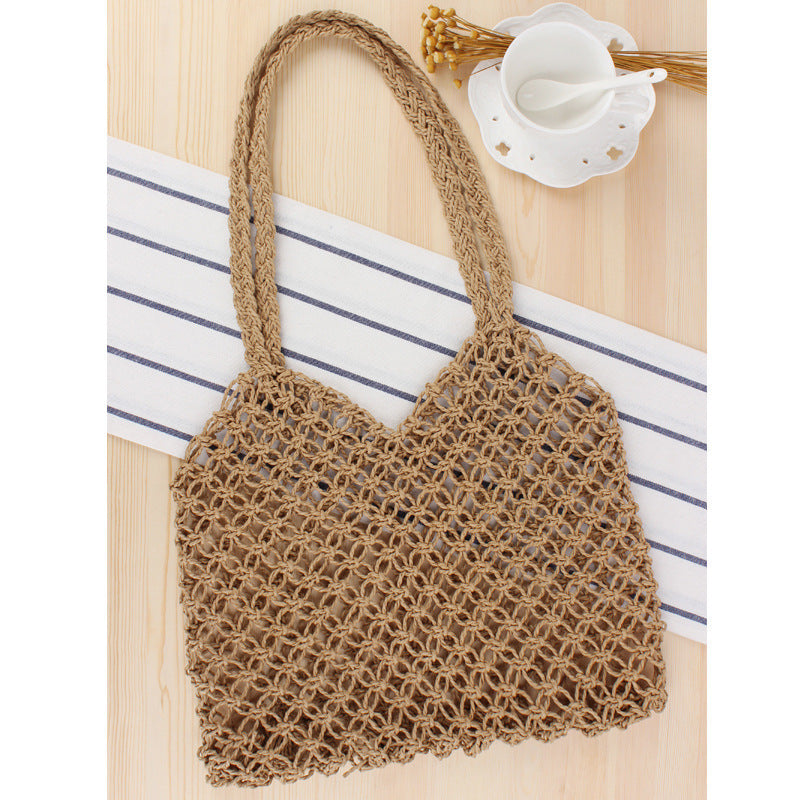 Fashionable net tote bag made from natural materials Bowlift