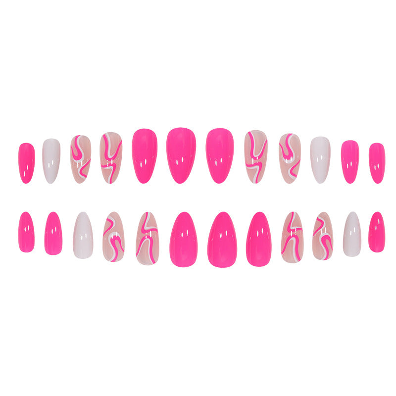 Abstract Swirl Design Press-On Nails Bowlift