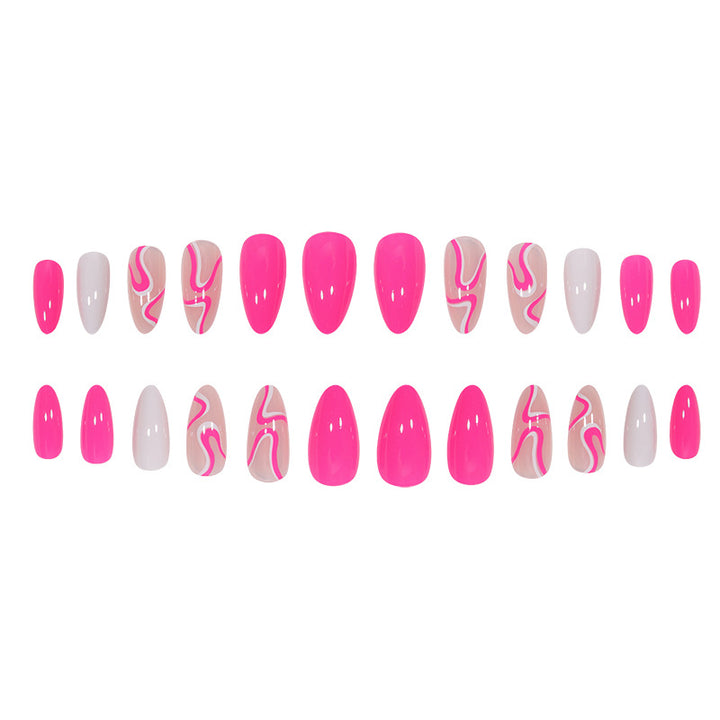 Abstract Swirl Design Press-On Nails Bowlift