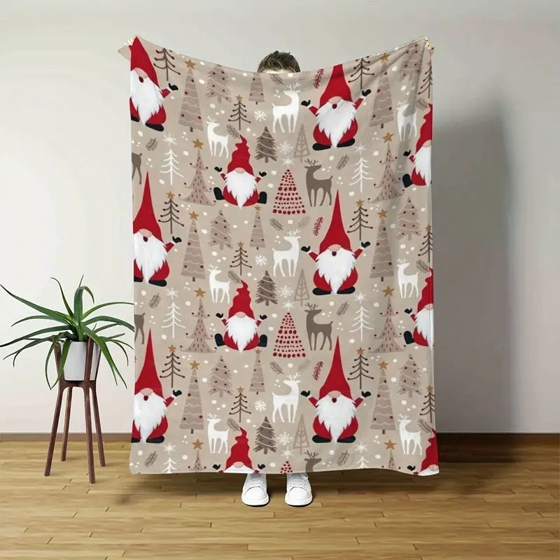 Holiday-Themed Fleece Throw Blanket