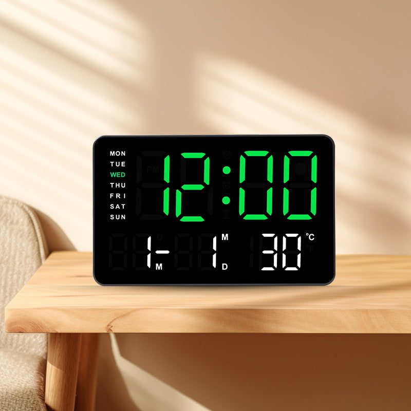 Digital Wall Clock with Temperature and Date Display Bowlift