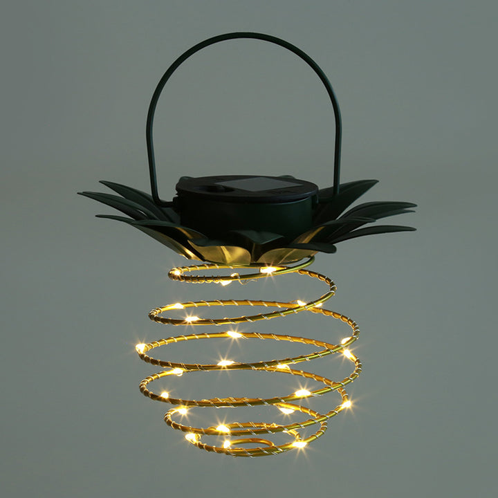 Spiral Pendant LED Hanging Planter Lamp With Faux Tropical Leaf Topper Bowlift