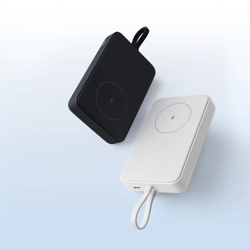 Magnetic wireless power bank with Magnetic alignment and USB-C pass-through Bowlift