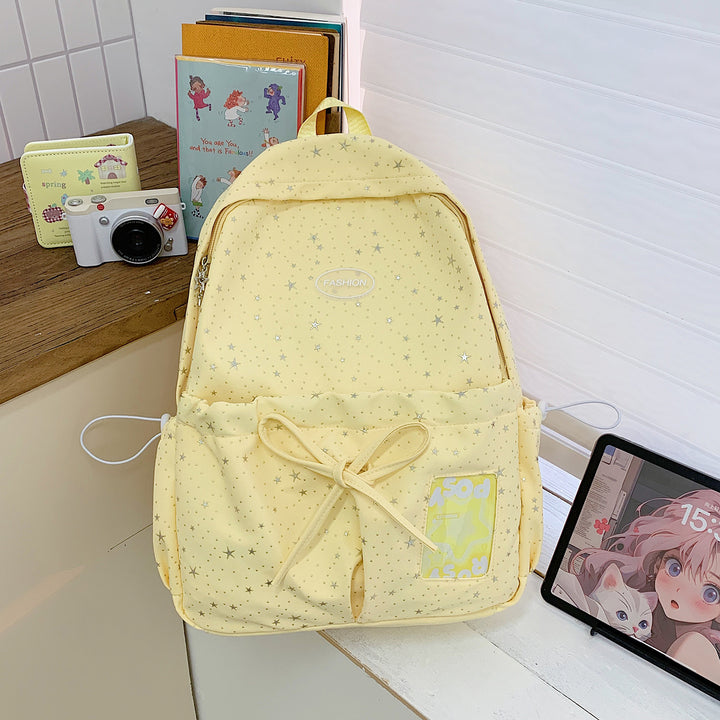 Star-Printed Casual Backpack Bowlift