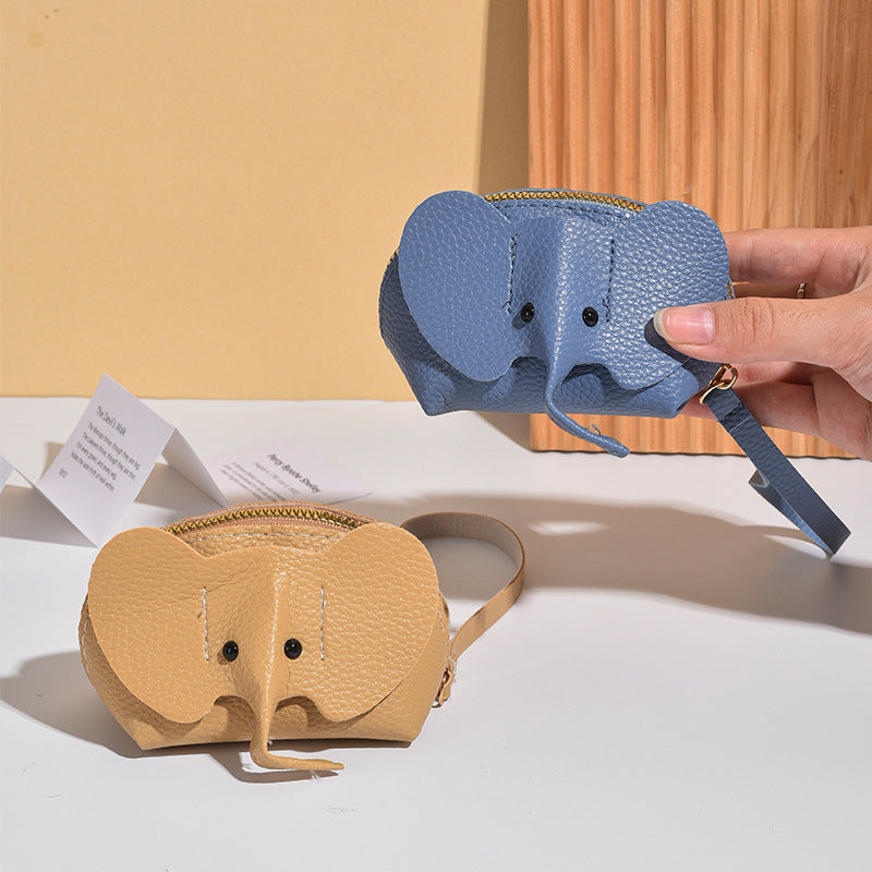 Cute Elephant-Themed Zippered Coin Purse Bowlift