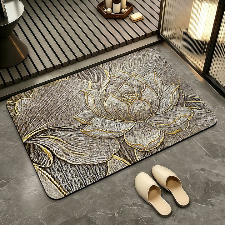 Elegant Floral Patterned Bath Mat Bowlift