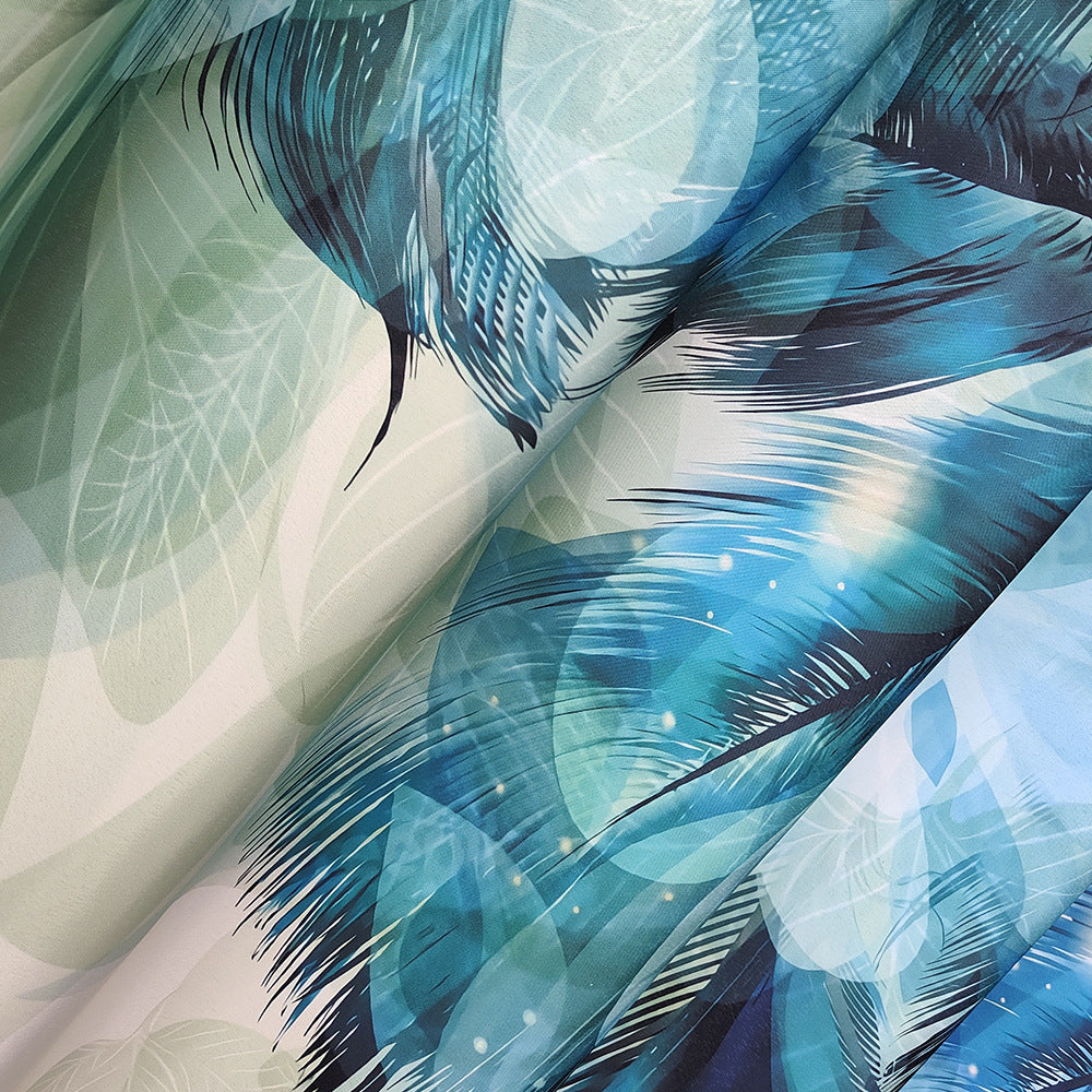 Artistic Feather Print Shower Curtain Bowlift