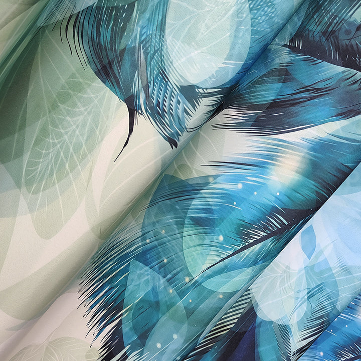 Artistic Feather Print Shower Curtain Bowlift
