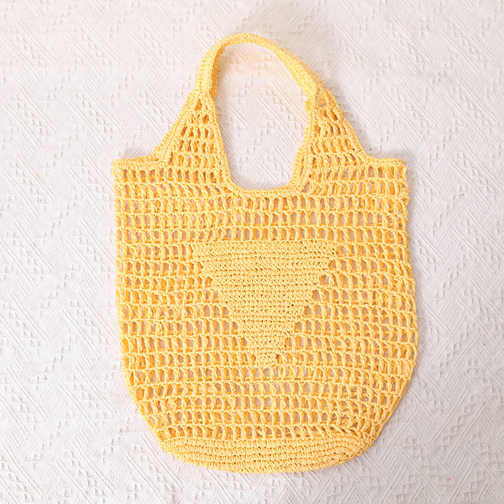 Coarse crochet bag with large handles Bowlift