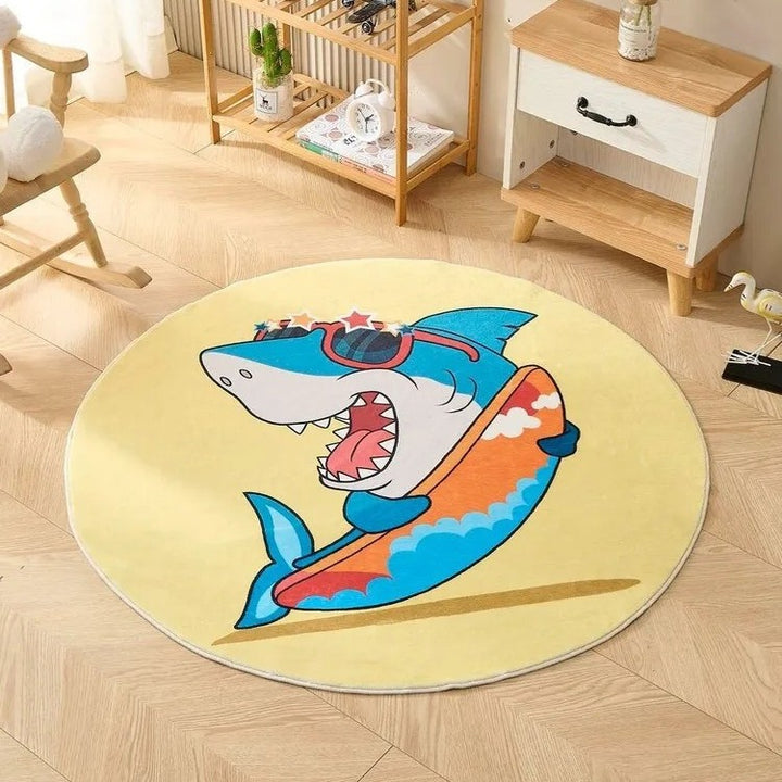 Playful Animal-Themed Round Area Rug