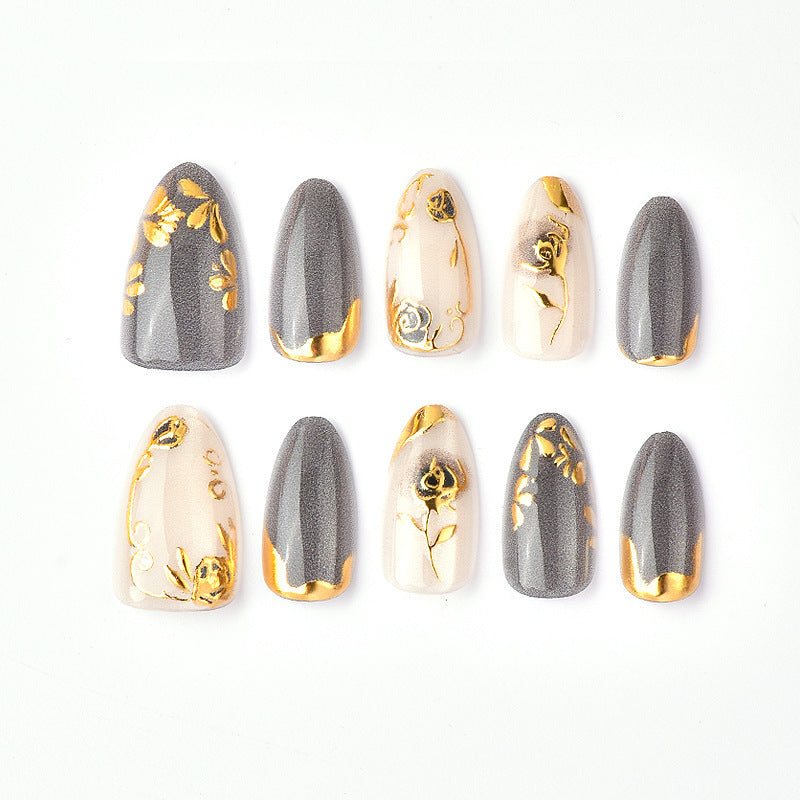 Artificial nails with elegant rose designs Bowlift