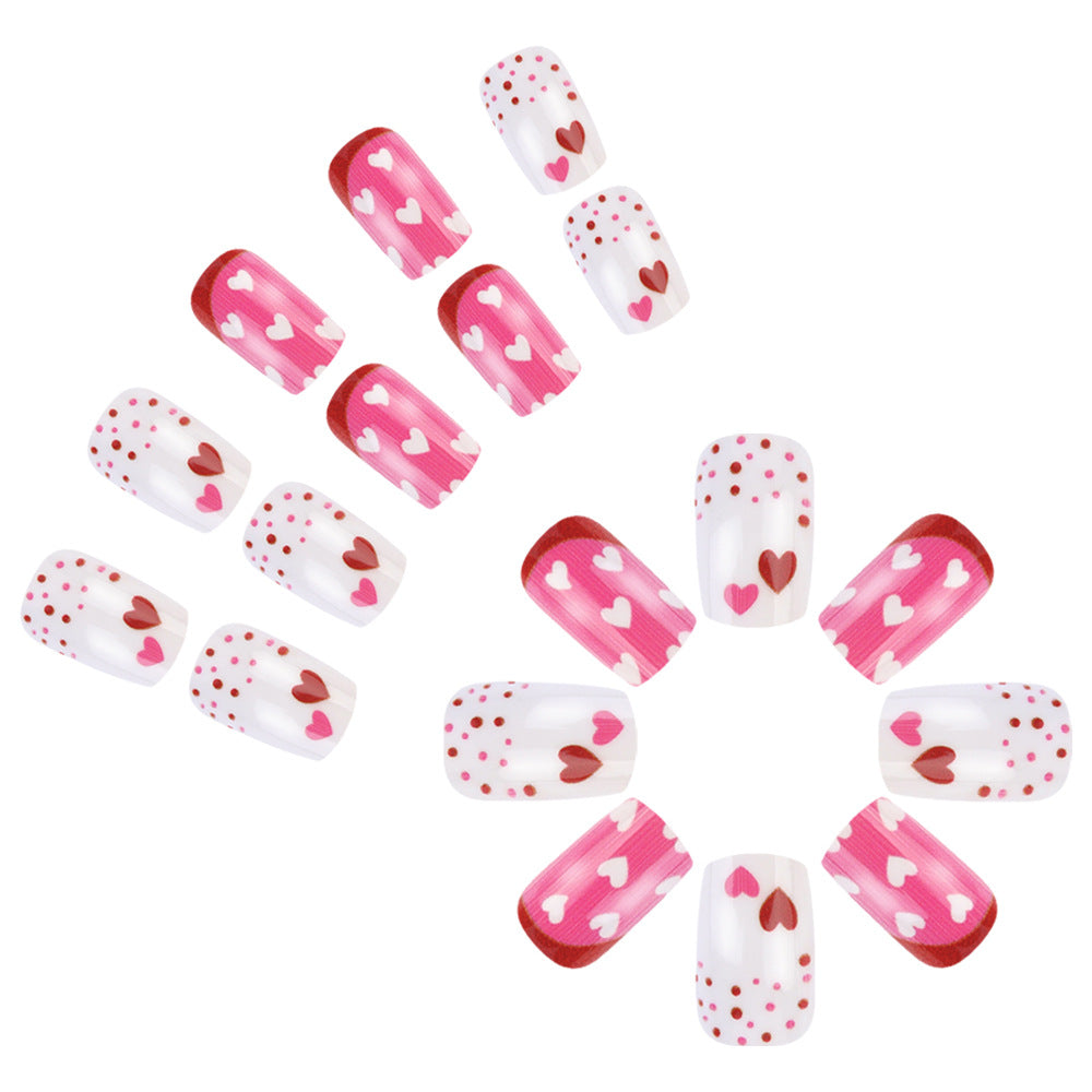 Heart Patterned Press-On Nail Art Bowlift