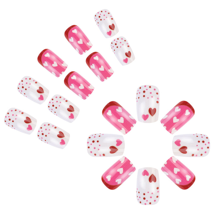 Heart Patterned Press-On Nail Art Bowlift